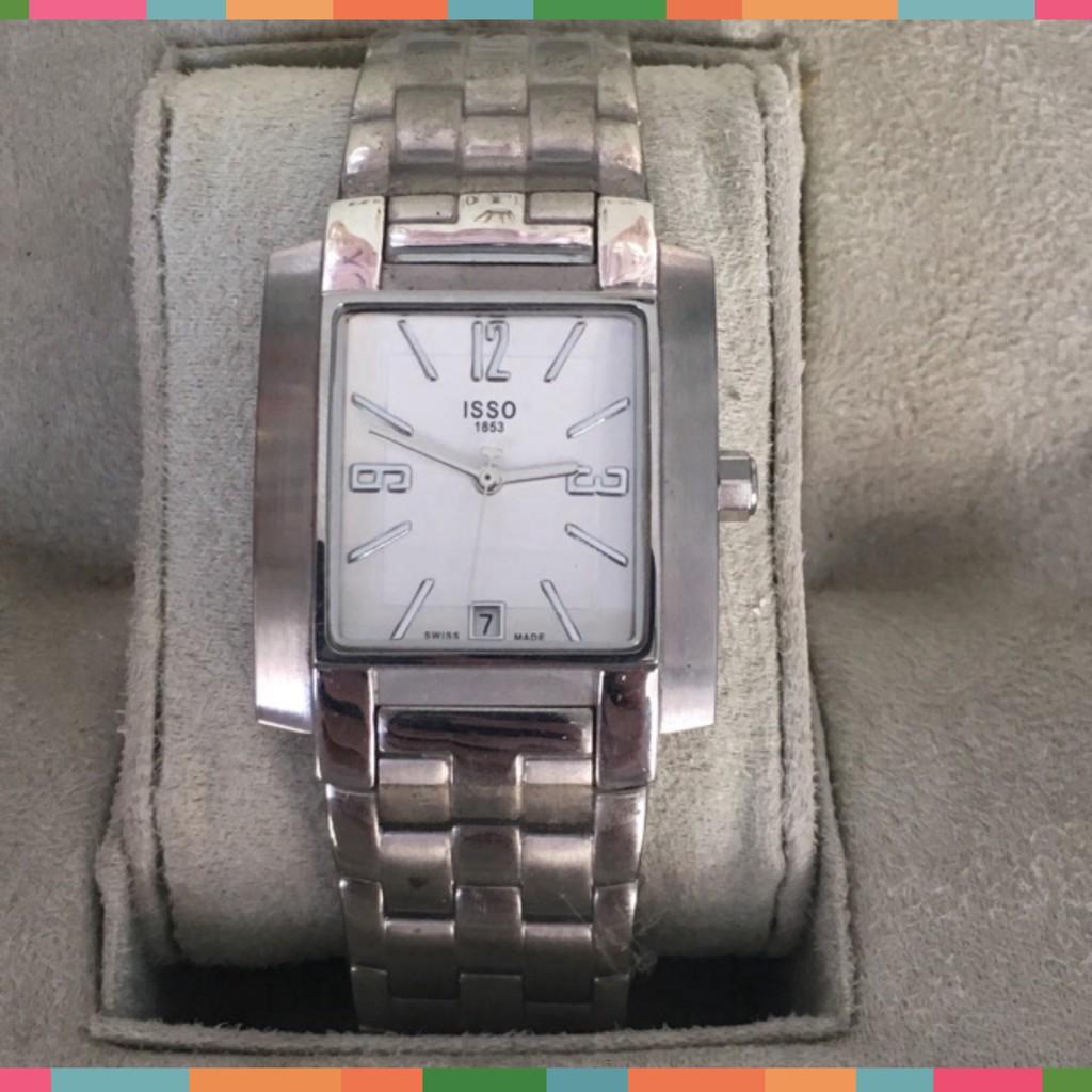Đồng hồ đeo tay nam ISSO-30696 mặt vuông cổ điển ( tặng hộp + pin dự phòng )