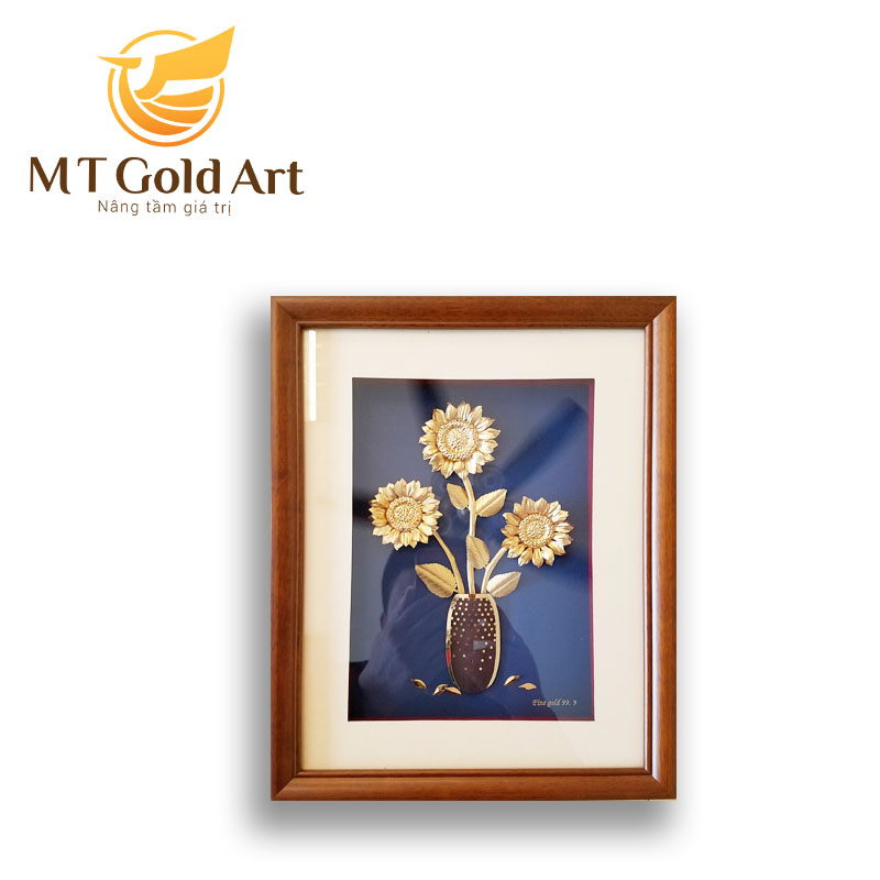 Tranh hoa hướng dương (25x32cm) MT Gold Art- Hàng chính hãng, trang trí nhà cửa, phòng làm việc, quà tặng sếp, đối tác, khách hàng, tân gia, khai trương