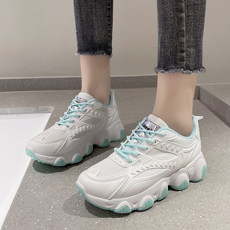 Giày thể thao nữ GEMI - giày ullzzang màu trắng - xanh,thời trang kiểu dáng basic - M7028