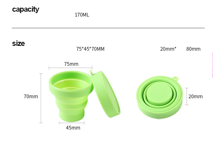 Cốc gấp silicone AoTu - AT8854 tiện dụng cắm trại, dã ngoại, du lịch, trong nhà, văn phòng