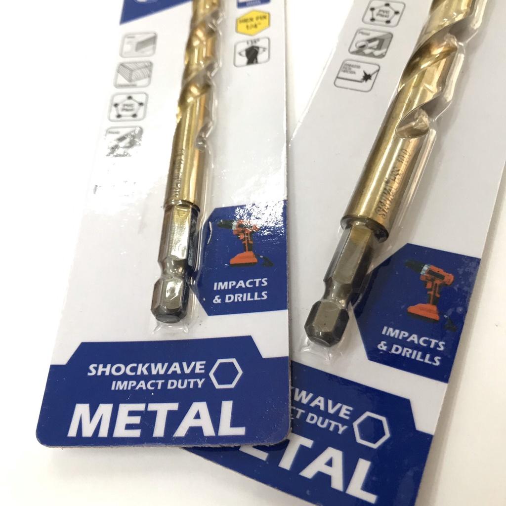 Mũi khoan kim loại, mũi khoan sắt Inox, mũi khoan chuôi lục giác phủ Titan SENKA cao cấp