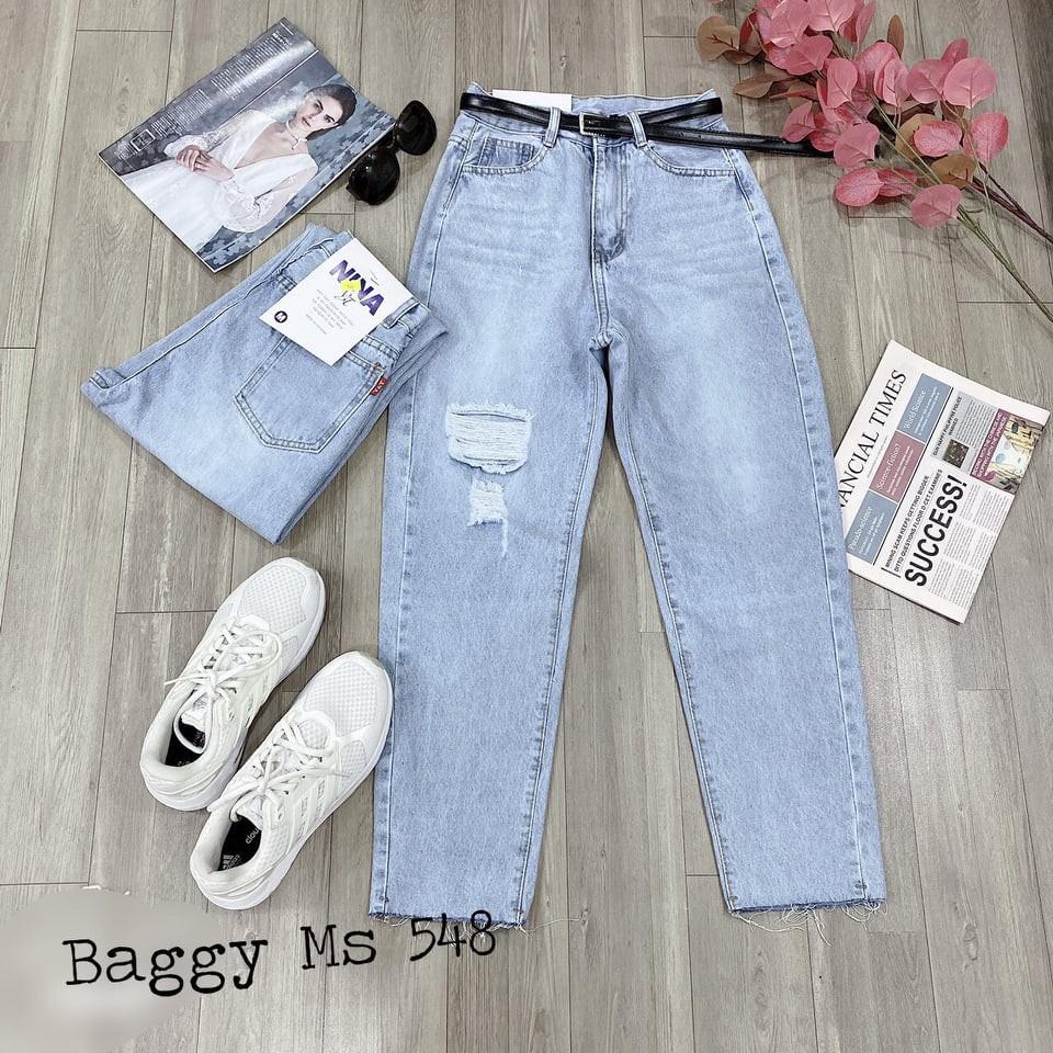 QUẦN BAGGY LỠ COTTON RÁCH CAO CẤP SHOP PHƯƠNG CHÂU