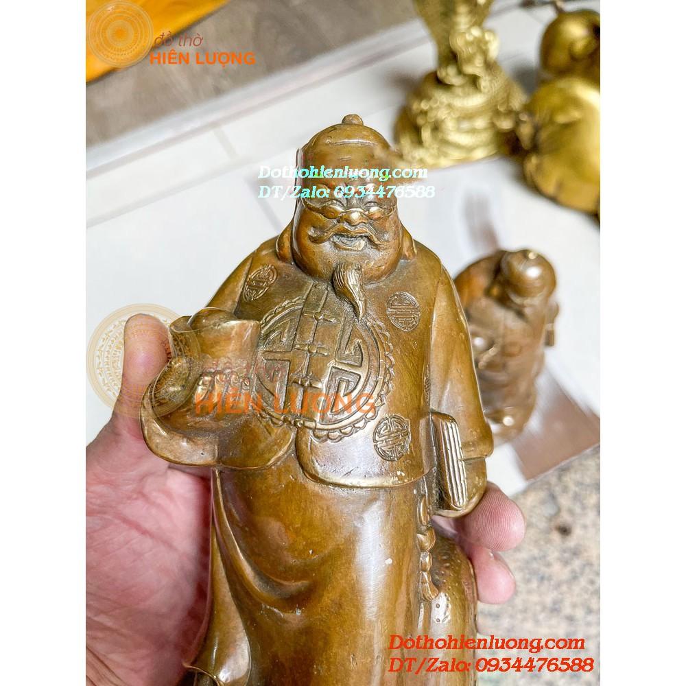 Tượng Lão Quản Gia Màu Nâu Bằng Đồng Thau Nguyên Chất Cao 22cm, Nặng 1,8kg