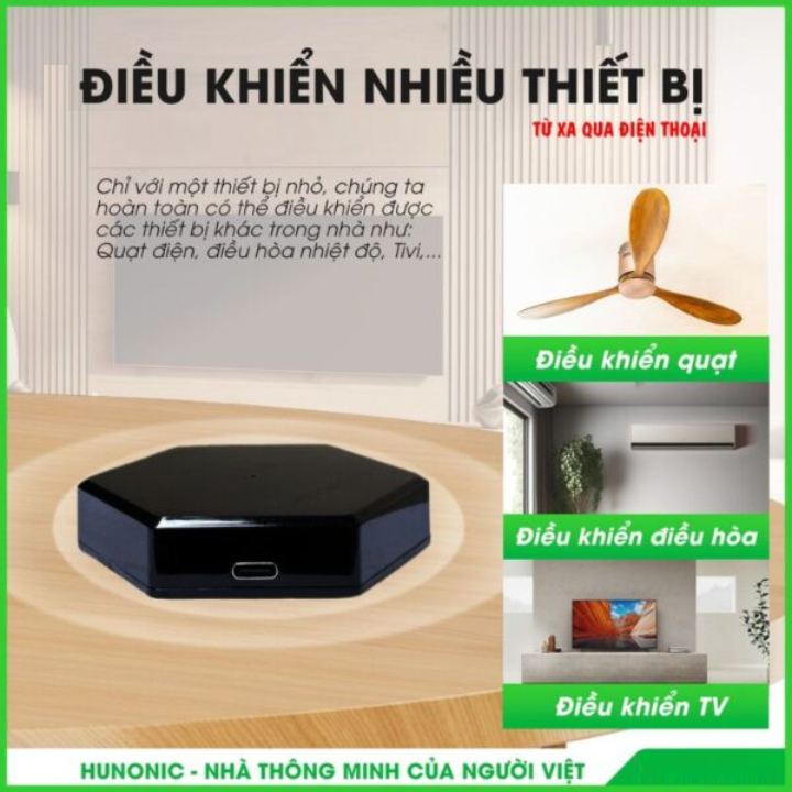 Bộ Điều Khiển Tivi Máy Lạnh Từ Xa Bằng Điện Thoại Hunonic IR Smart - Hàng chính hãng