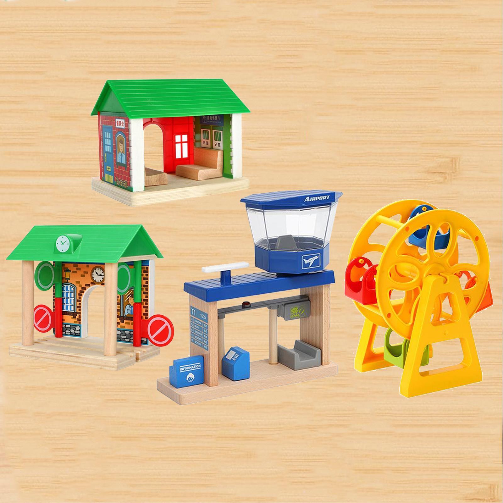 Wooden  Railway Track Accessories Scene    Terminal