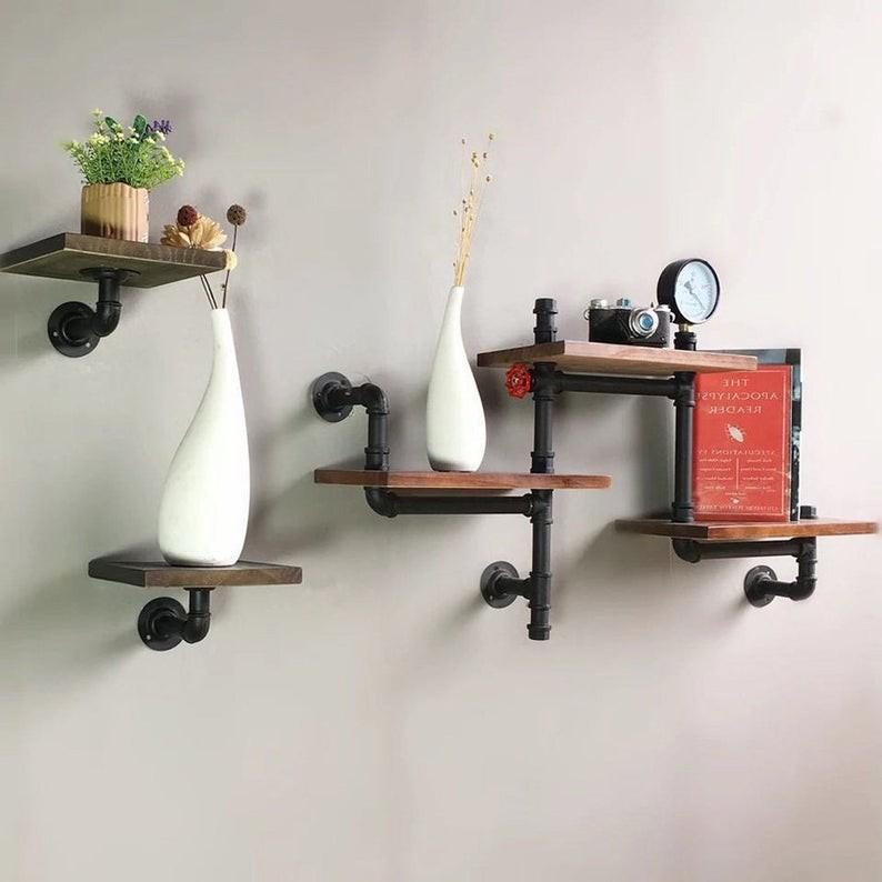 Bộ kệ ống nước treo tường trang trí nhà đẹp 2021, kệ ống nước trang trí để lọ hoa, đồ vật trang trí ph