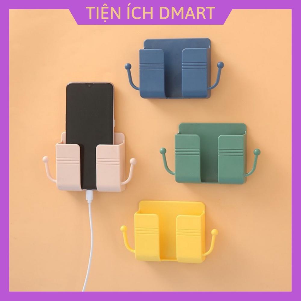 Kệ dán tường để điện thoại có tai để remote , giá đỡ điện thoại có móc treo