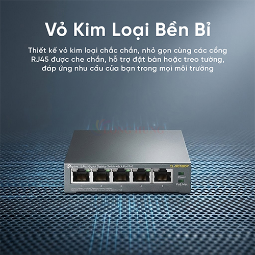 Switch TP-Link 4-Port PoE with 5-Port Gigabit Desktop TL-SG1005P - Hàng chính hãng