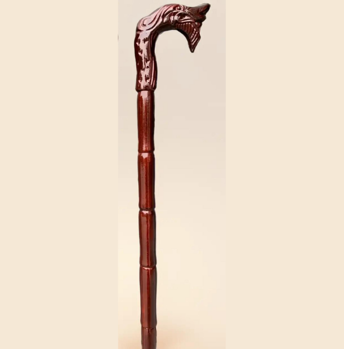 Combo  Batoong chống trượt cho người già -đầu rồng-gỗ xà cừ tự nhiên Cây xỏ giầy gỗ muồng đên 55cm