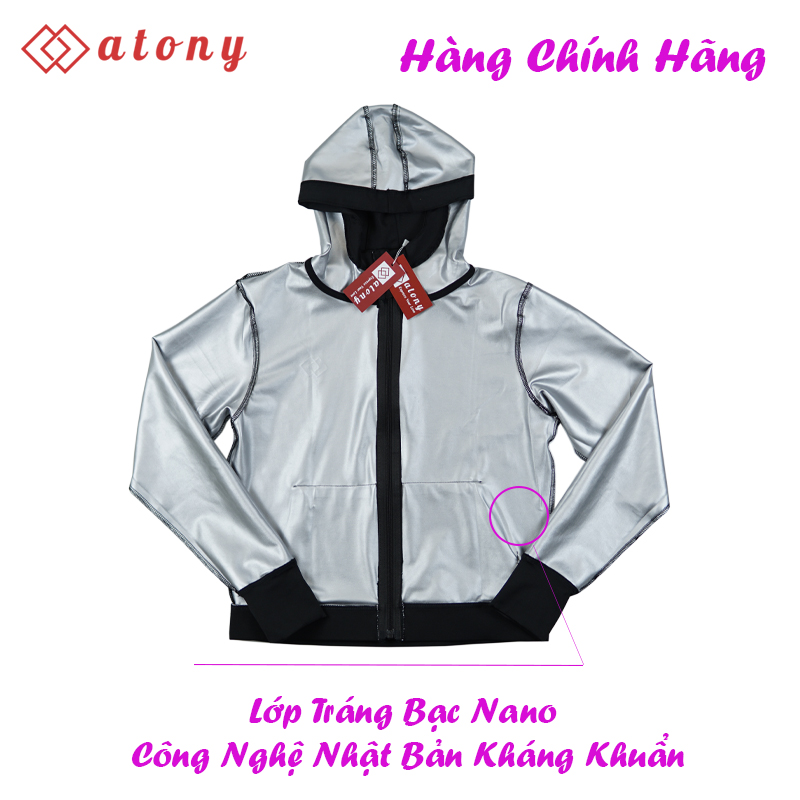 Bộ Đồ Tập Tan Mỡ Bụng ATONY Cao Cấp Cho Nữ - Sinh Nhiệt, Đổ Mồ Hôi, Hỗ Trợ Giảm Cân, Đốt Cháy Calories, Mỡ Thừa (Áo Khoác Có Mũ + Quần