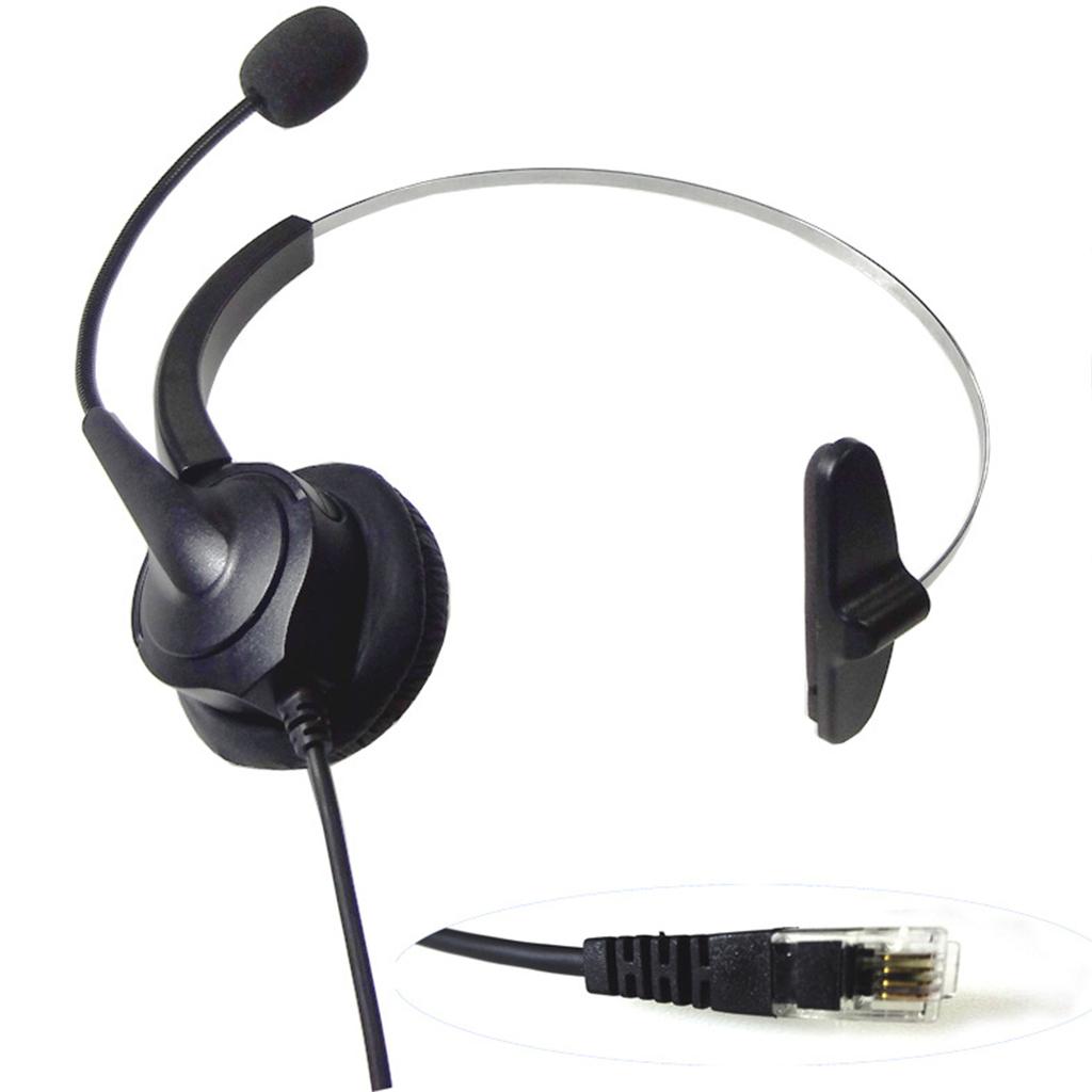 Call Center Hands-free Headsets RJ9 Headphone Monaural Microphone For Office