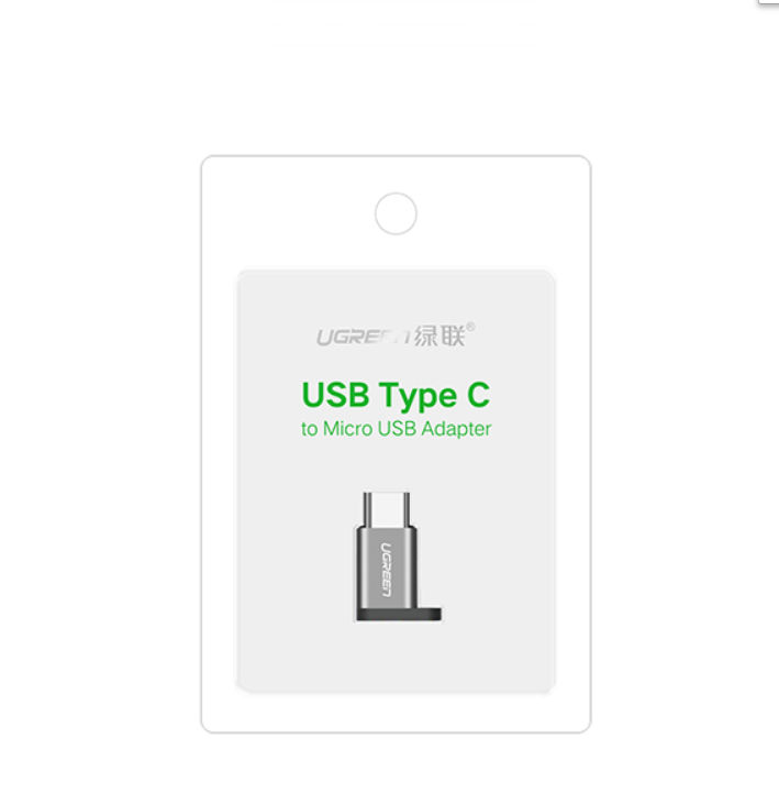 Đầu chuyển đổi USB type C sang Mircro USB hỗ trợ chức năng OTG, sạc và truyền dữ liệu, kết nối các thiết bị ngoại vi... UGREEN US189 40945 - Hàng chính hãng