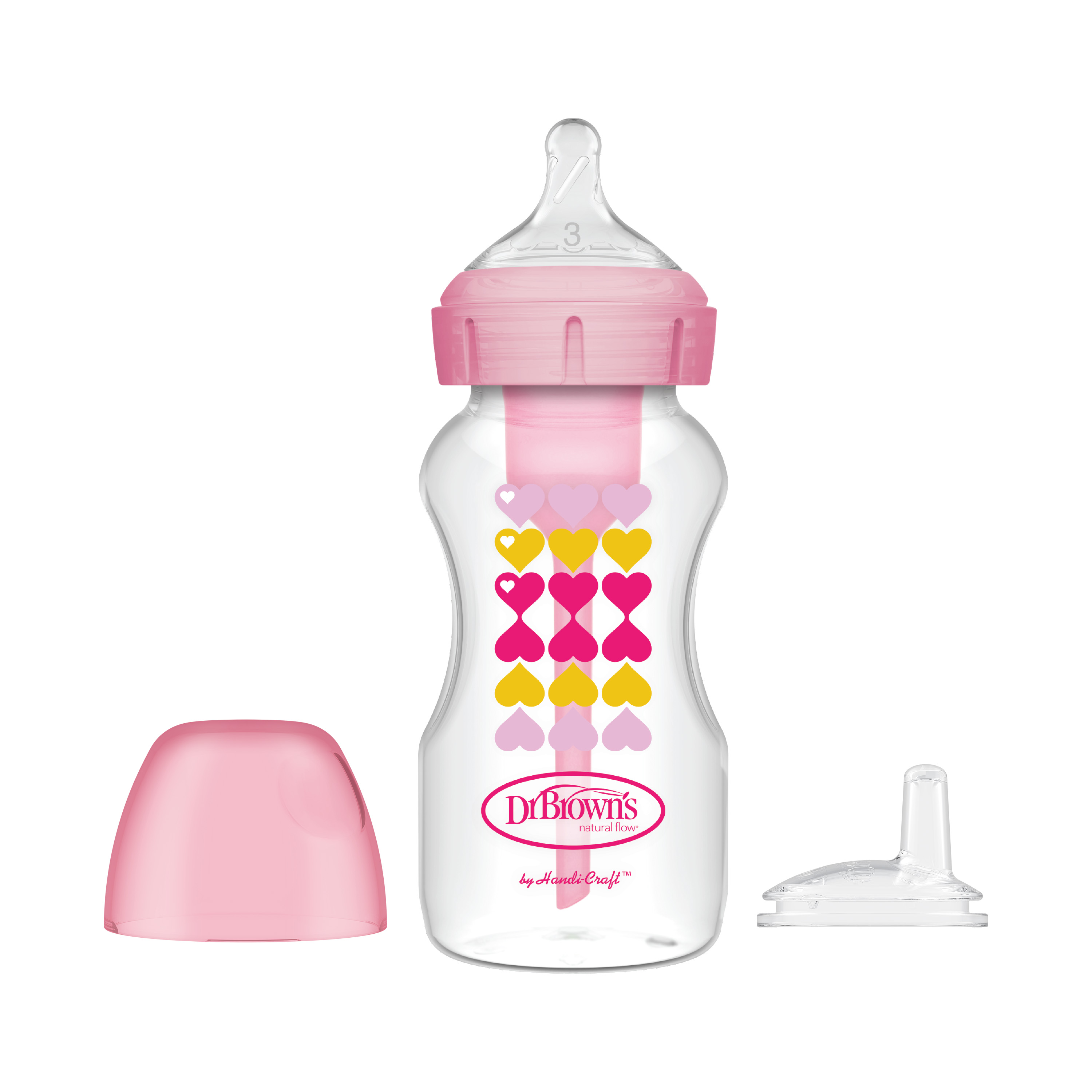 [ WB91604 ] Bình sữa Dr.Brown's cổ rộng 270ml nhựa PP Options Plus dòng chuyển đổi 2 giai đoạn