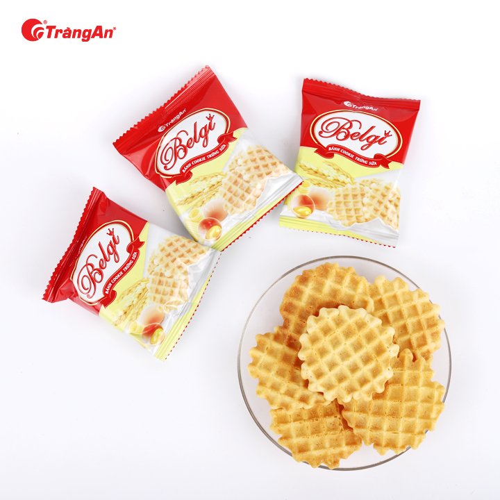 Combo 2 hộp bánh cookie trứng sữa giòn Belgi 278g, bổ sung DHA, canxi, hạn sử dụng 12 tháng, thương hiệu Tràng An