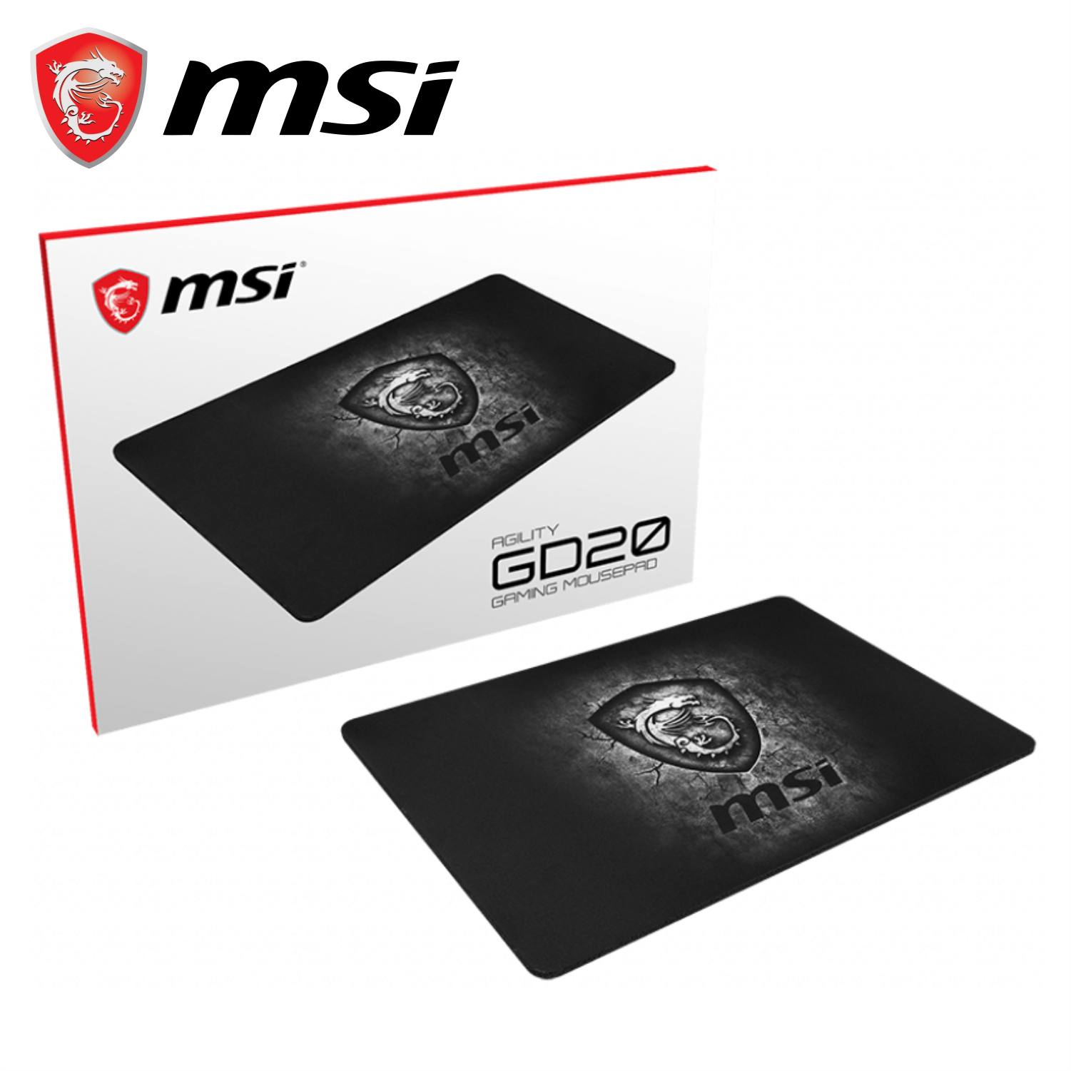 Miếng Lót Chuột Gaming MSI Agility GD20 Đế Cao Su Chống Trượt, Kích Thước 32 x 22CM - Hàng Chính Hãng