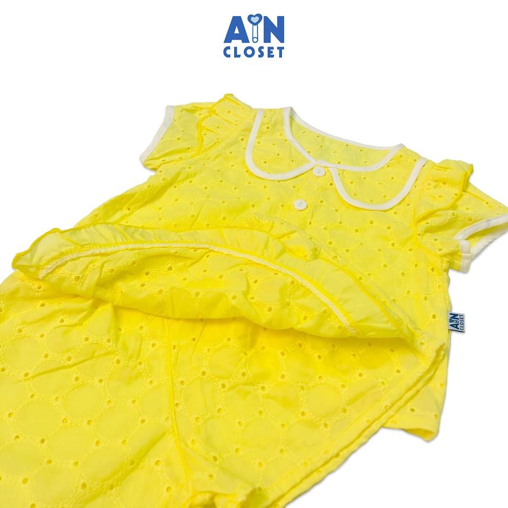 Bộ quần áo ngắn bé gái họa tiết Thêu vàng quần váy cotton boi - AICDBGZY1AJX - AIN Closet