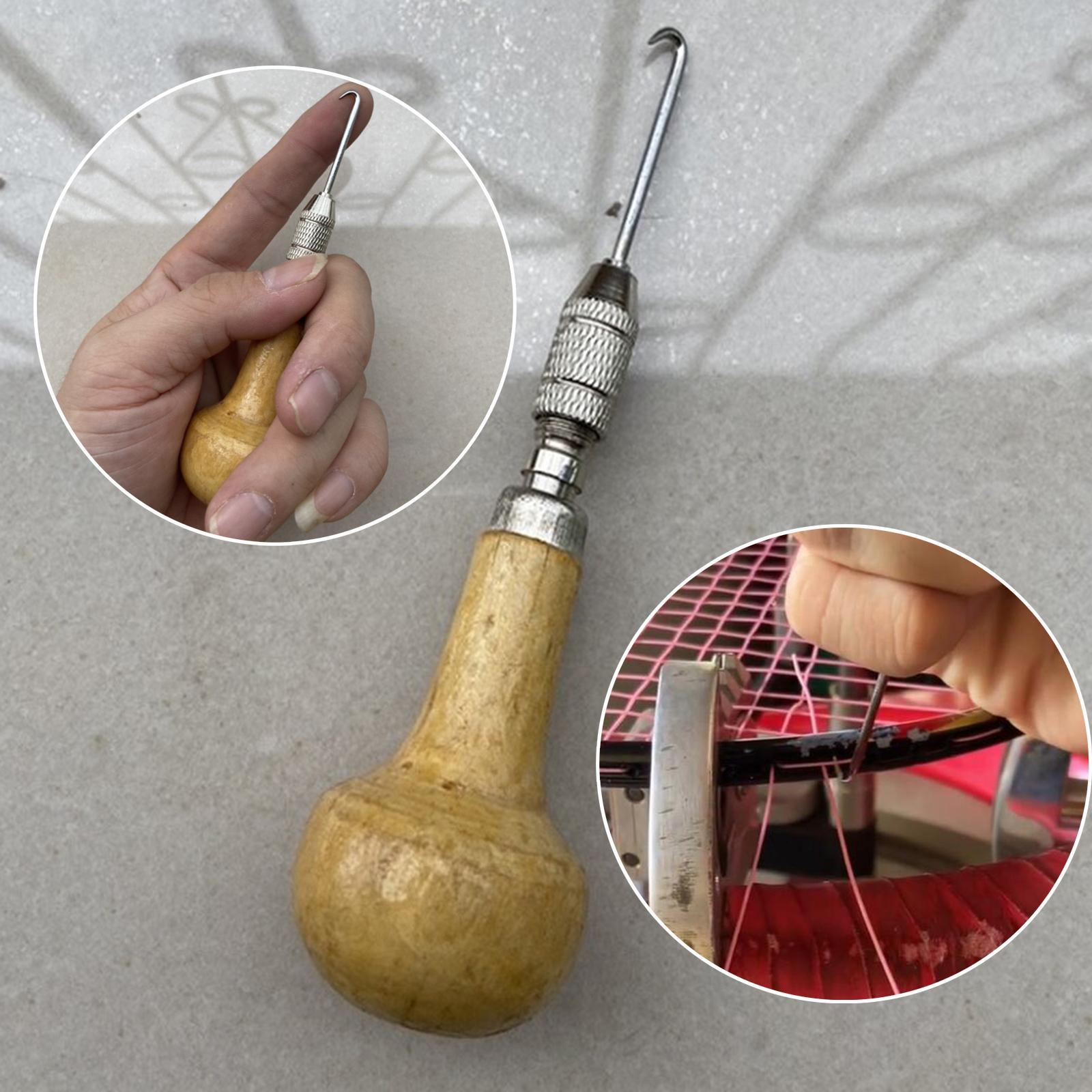 Durable Racket String Puller, Wood Handle Badminton Equipment for Tennis Accessories
