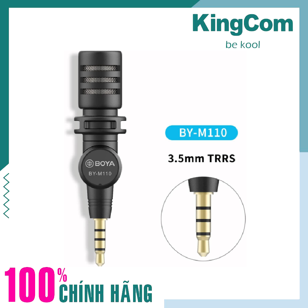 BOYA BY - M110, Micro Thu Âm Đa Hướng Cổng 3.5mm TRRS Cho Điện Thoại - Hàng Chính Hãng