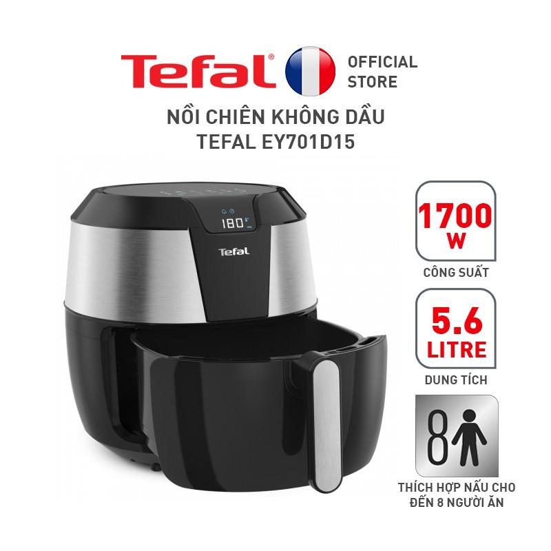 Nồi chiên không dầu điện tử Tefal XXL EY701D15, Dung tích lòng nồi 6.3L / Giỏ Chiên 5.6L/1.6kg - Hàng chính hãng