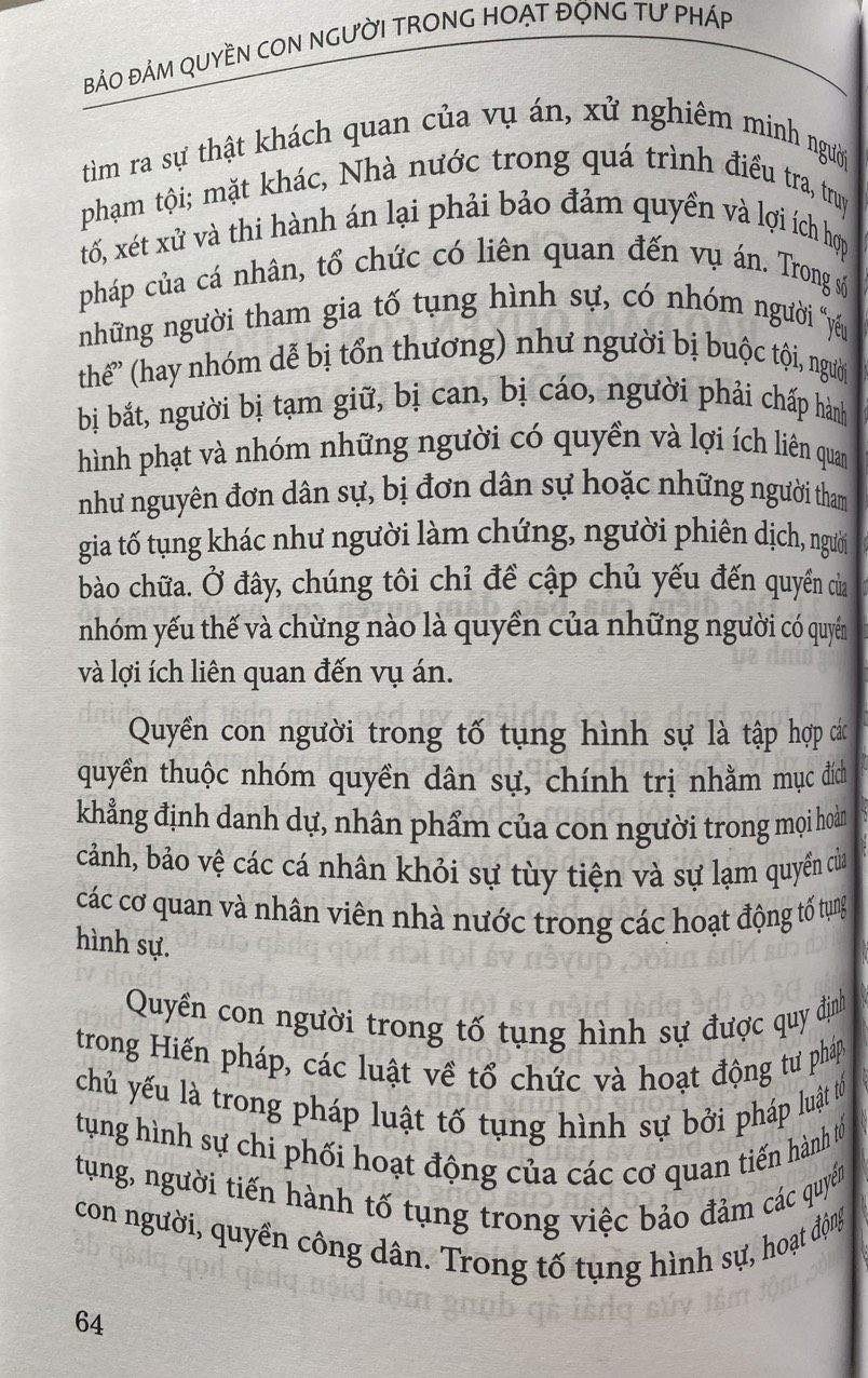 Bảo Đảm Quyền Con Người Trong Hoạt Động Tư Pháp