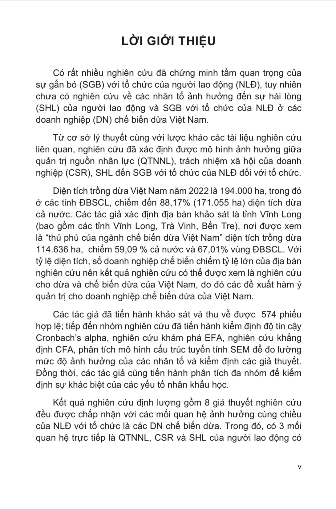 Ảnh Hưởng Của Quản Trị Nguồn Nhân Lực, Trách Nhiệm Xã Hội Đến Sự Hài Lòng Và Gắn Bó Của Người Lao Động Với Tổ Chức Tại Các Doanh Nghiệp Chế Biến Dừa Việt Nam - Sách Chuyên Khảo
