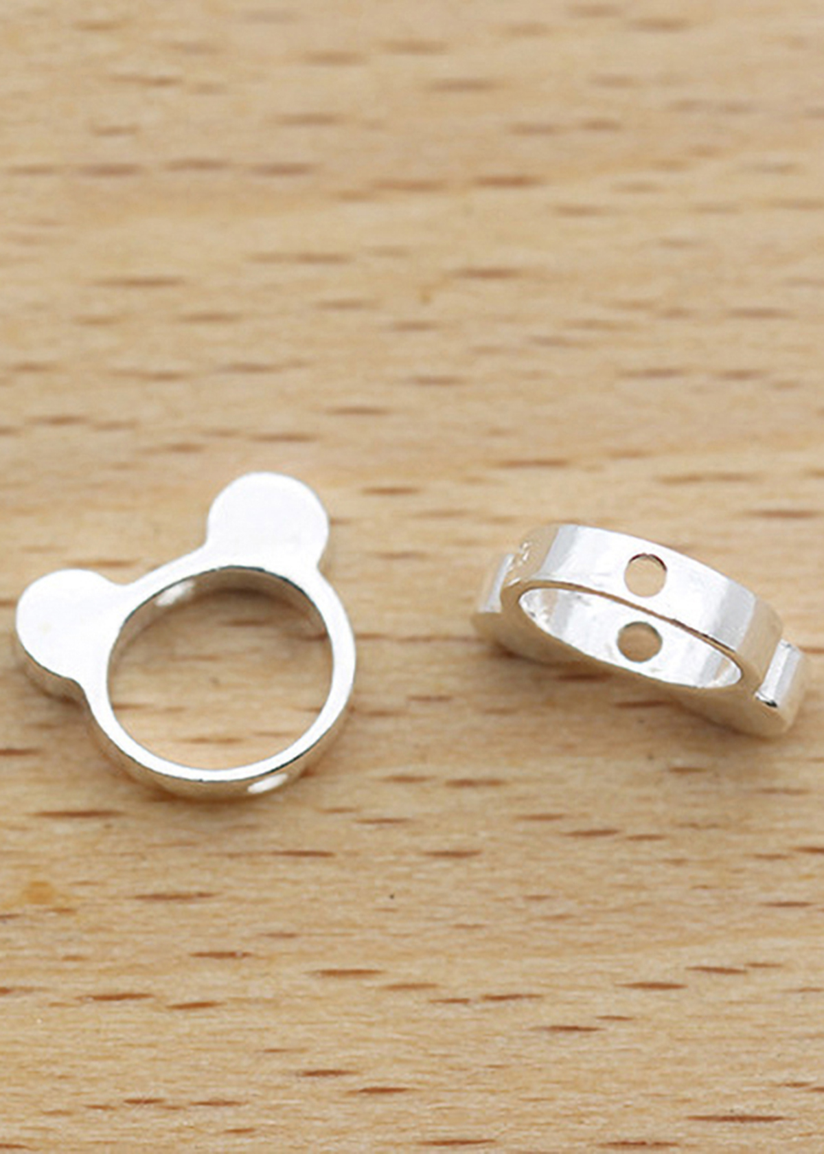 Combo 4 cái charm bạc con mèo xỏ ngang - Ngọc Quý Gemstones