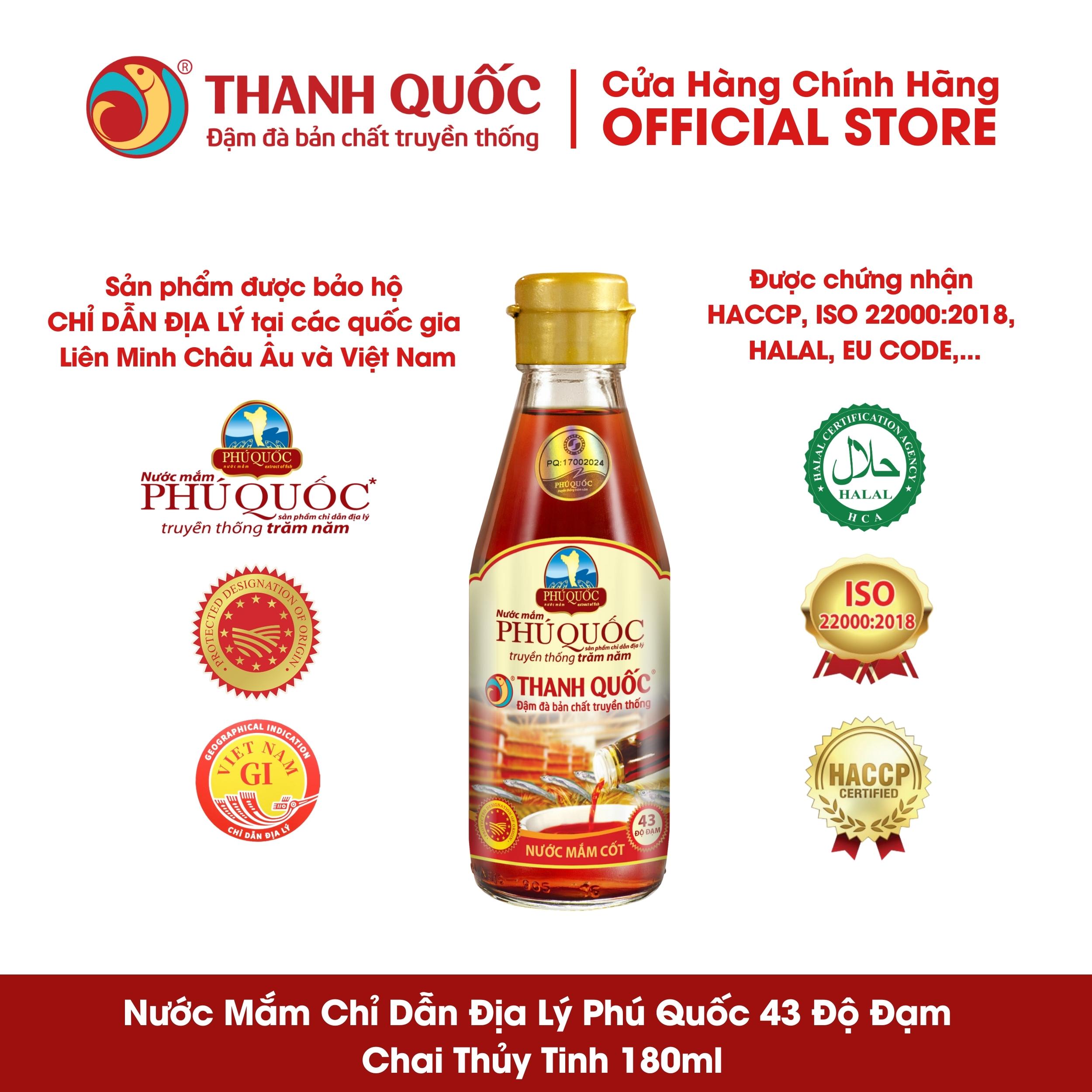 Hộp 6 Chai Nước Mắm Phú Quốc - Thanh Quốc 180ml 43N