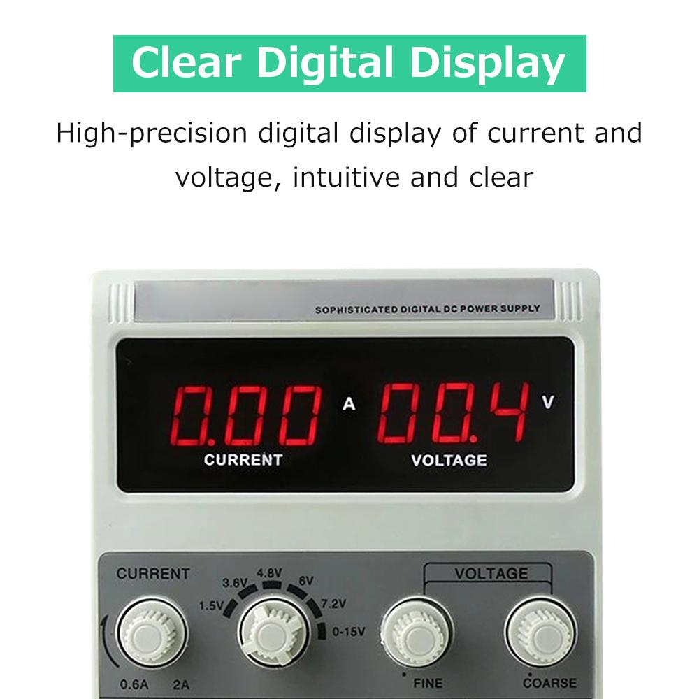 Bộ nguồn DC có thể thay đổi 15V 2A Màn hình kỹ thuật số Chuyển mạch có thể điều chỉnh Bộ nguồn được điều chỉnh cho điện thoại di động Sửa chữa máy tính xách tay Bảo trì