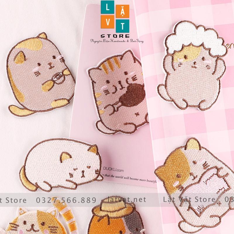 Patch dán quần áo MÈO MẬP 7 bé cực kì dễ thương, dán Vali, tủ lạnh, Sticker miếng dán không cần ủi...