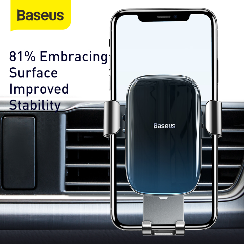 Đế giữ điện thoại trên xe Ô Tô Baseus Glaze Gravity Car Mount (New 2020 upgrade Model, Metal Bracket, Air Outlet Version - Gắn khe gió máy lạnh) (Hàng chính hãng)