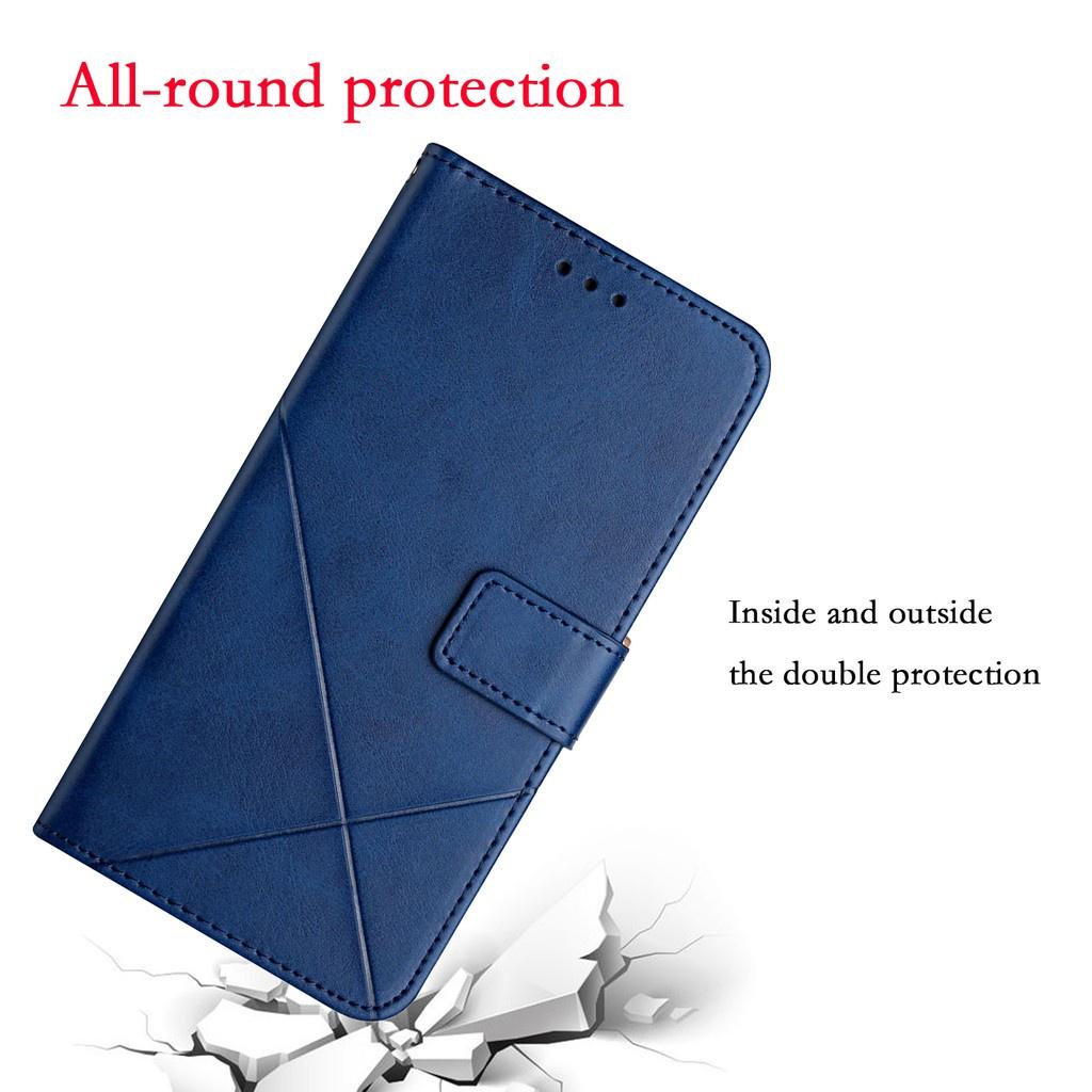 Ốp điện thoại da gập màu trơn cho Samsung Galaxy S21+ S21 Plus S21 Ultra S21FE S20 Plus S20+ S20 Ultra S20FE 5G S10 Plus S10+ S10e