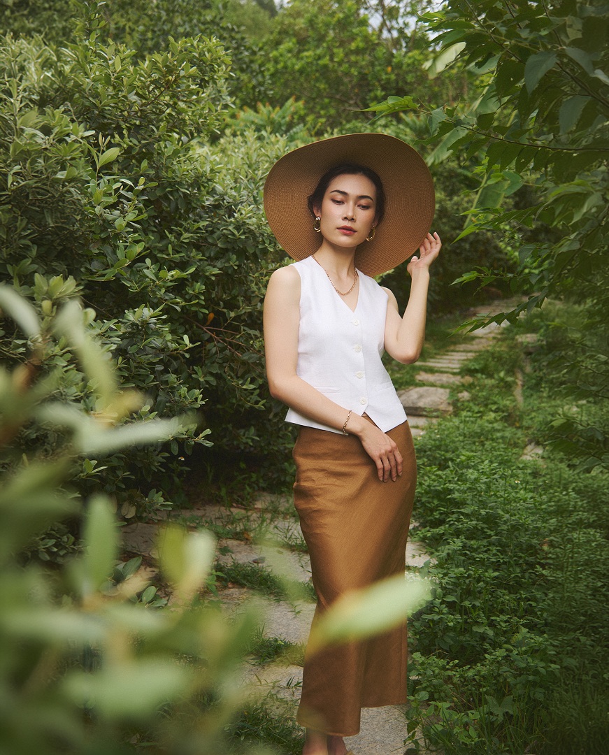 Áo Gilet Linen An Nam TOP203 thời trang thiết kế Hity