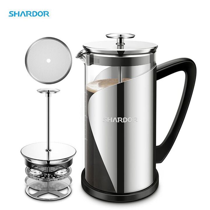 Bình pha cà phê kiểu Pháp French Press Shardor FP515S dung tích 1000ml - Hàng nhập khẩu