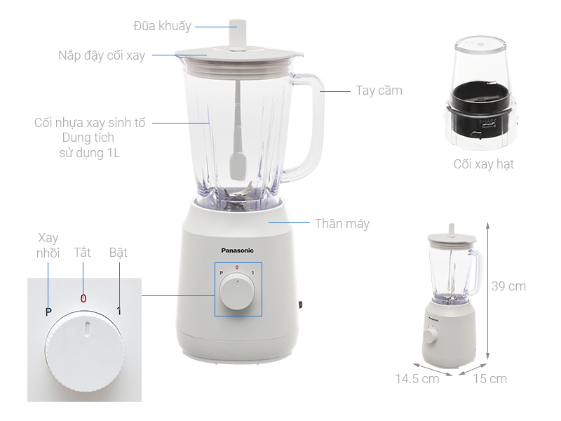 Máy xay sinh tố Panasonic MX-EX1011WRA (2 cối) - Hàng chính hãng