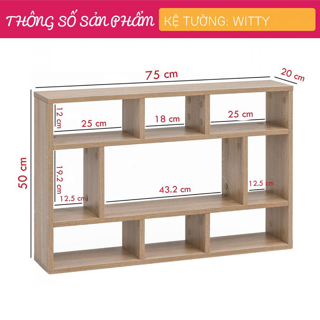 Giá sách để đồ treo tường SMLIFE Witty