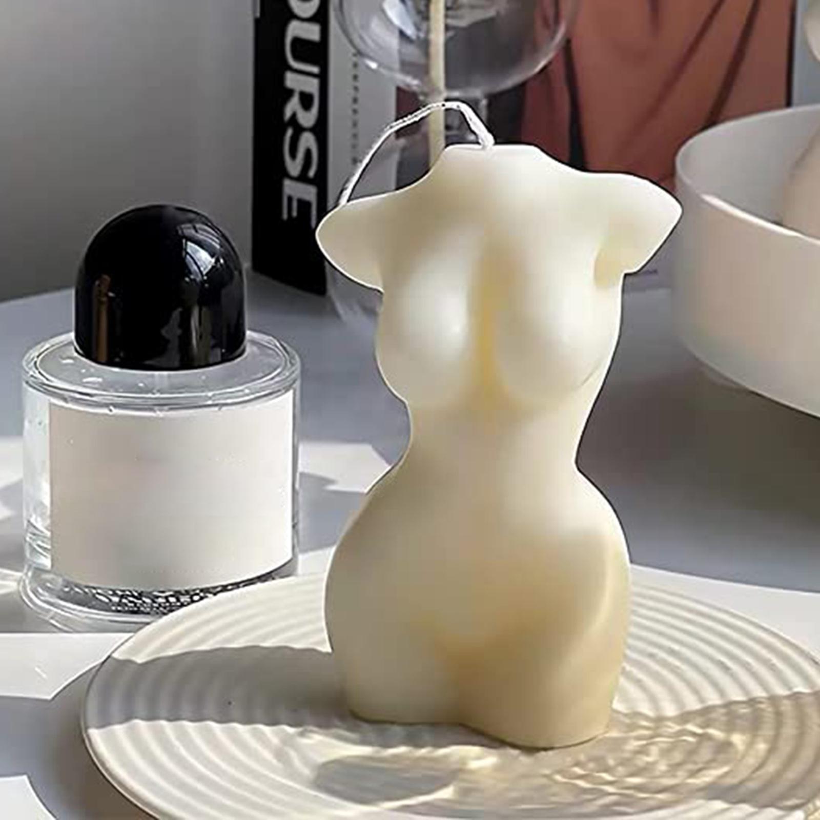 Human Female Body Bust Scented Statue Candle Office Decorative Photo Props