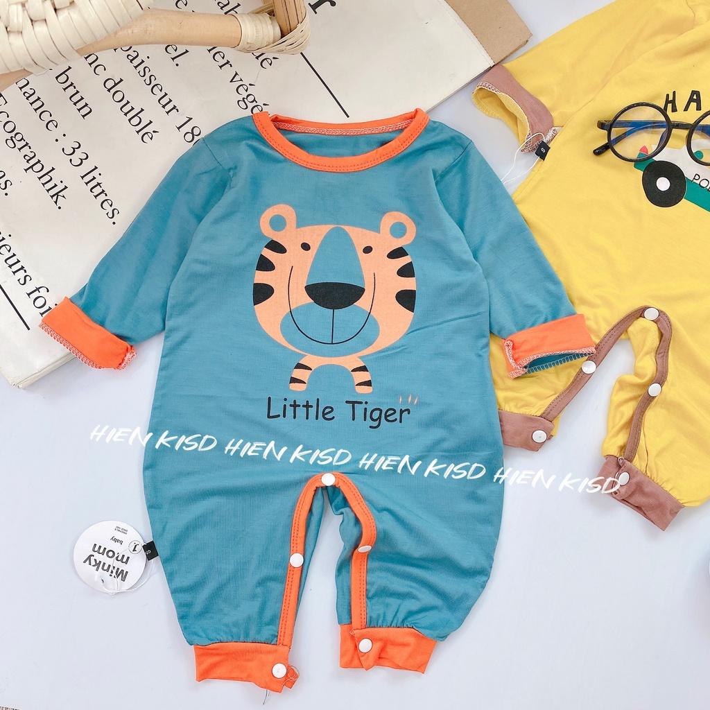 (Ms34)Bodysuit cho bé dài tay không tất chân(mặc nằm điều hòa) vải thun lạnh mỏng mát co giãn tốt cho bé trai và bé gái