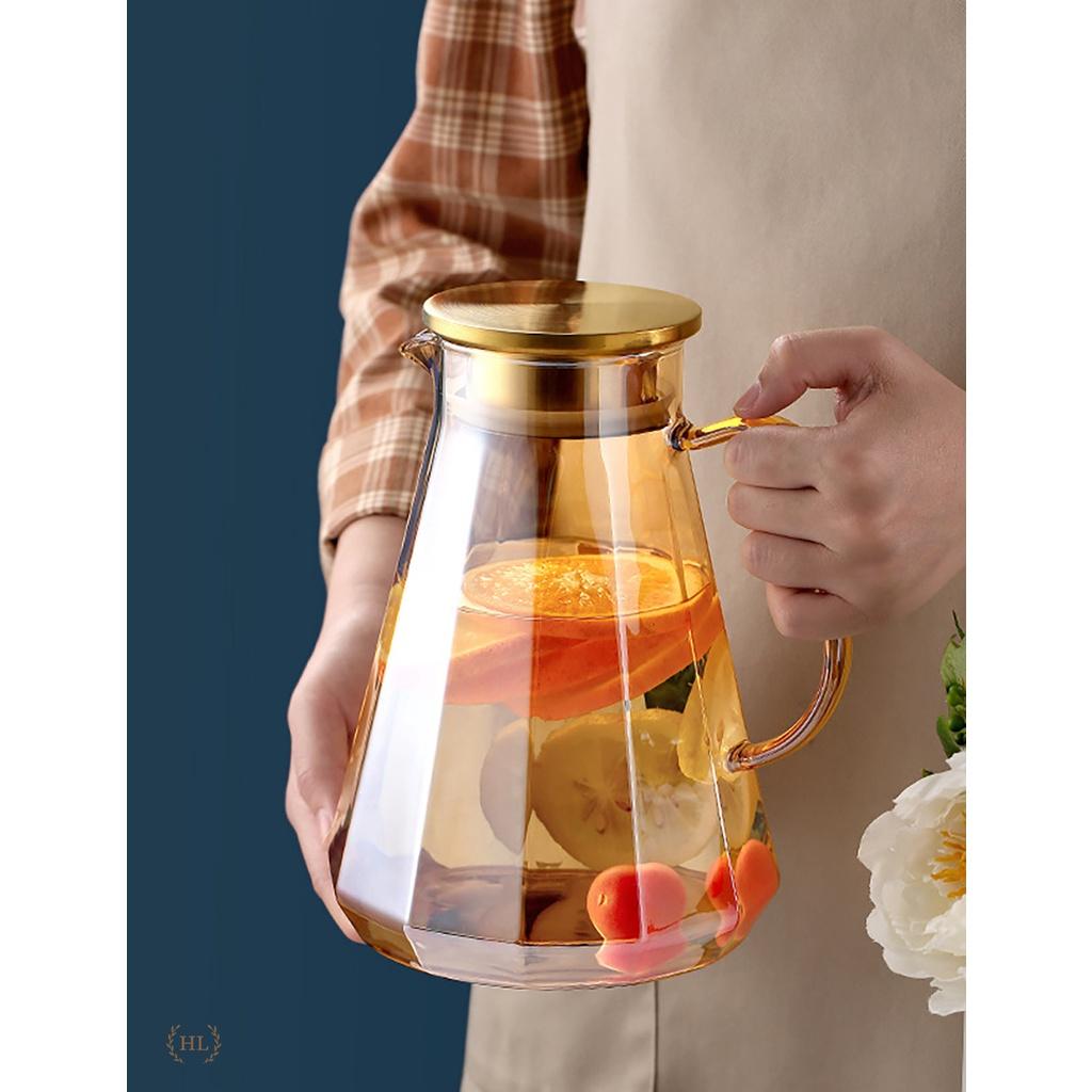 Bình cốc thuỷ tinh phong cách NORDIC THÁP HỔ PHÁCH | SET BÌNH LY THỦY TINH CHỊU NHIỆT BOROSILICATE VÀNG