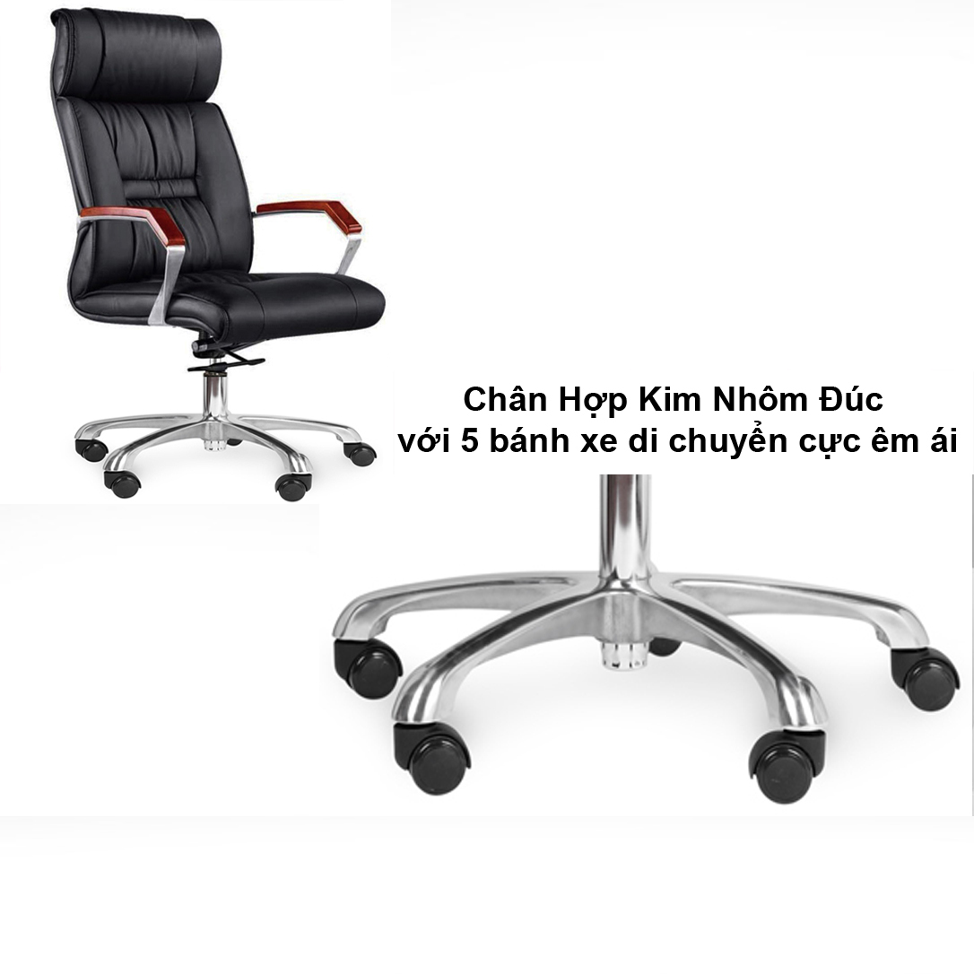 Ghế Văn Phòng Dành Cho Sếp PVC Cao Cấp, Lưng Cao AZP-214A - Hàng Nhập Khẩu 100%