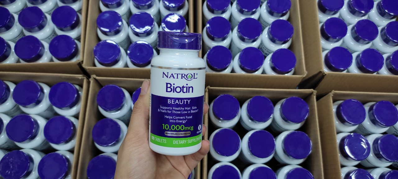 Viên uống mọc tóc Natrol Biotin Beauty 10000mcg Maximum Strength - Hộp 100 viên - Cải thiện hiệu quả tình trạng rụng tóc, gãy tóc, xơ rối tóc