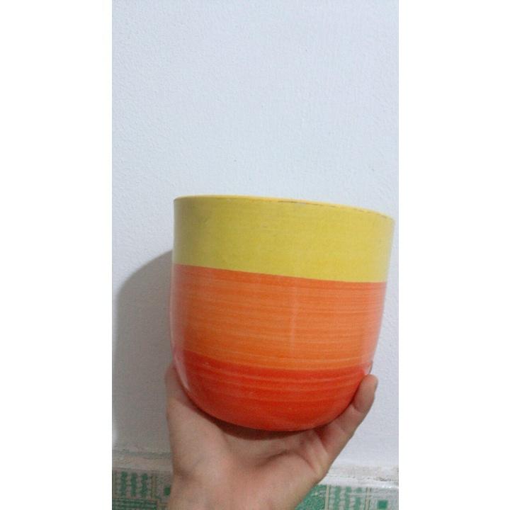 Chậu Sứ Trồng Cây cao 13cm đường kính 15cm