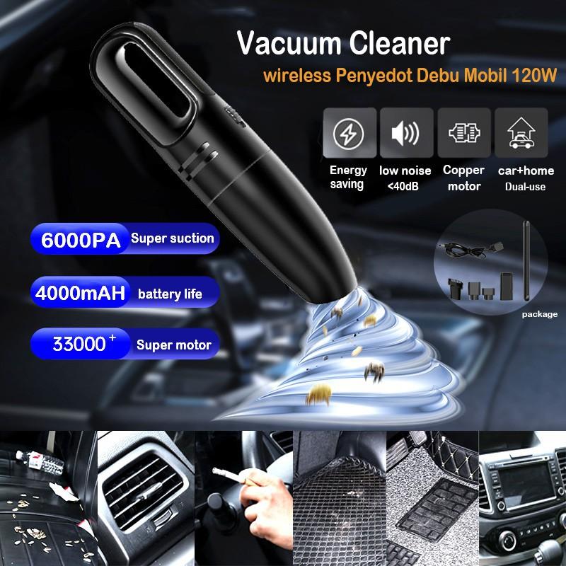 UPUPIN Máy Hut Bụi Cầm Tay Gia đình xe ô tô hút bụi cam tay mini 6000pa tích điện xe hơi không Dây - Hàng Chính Hãng