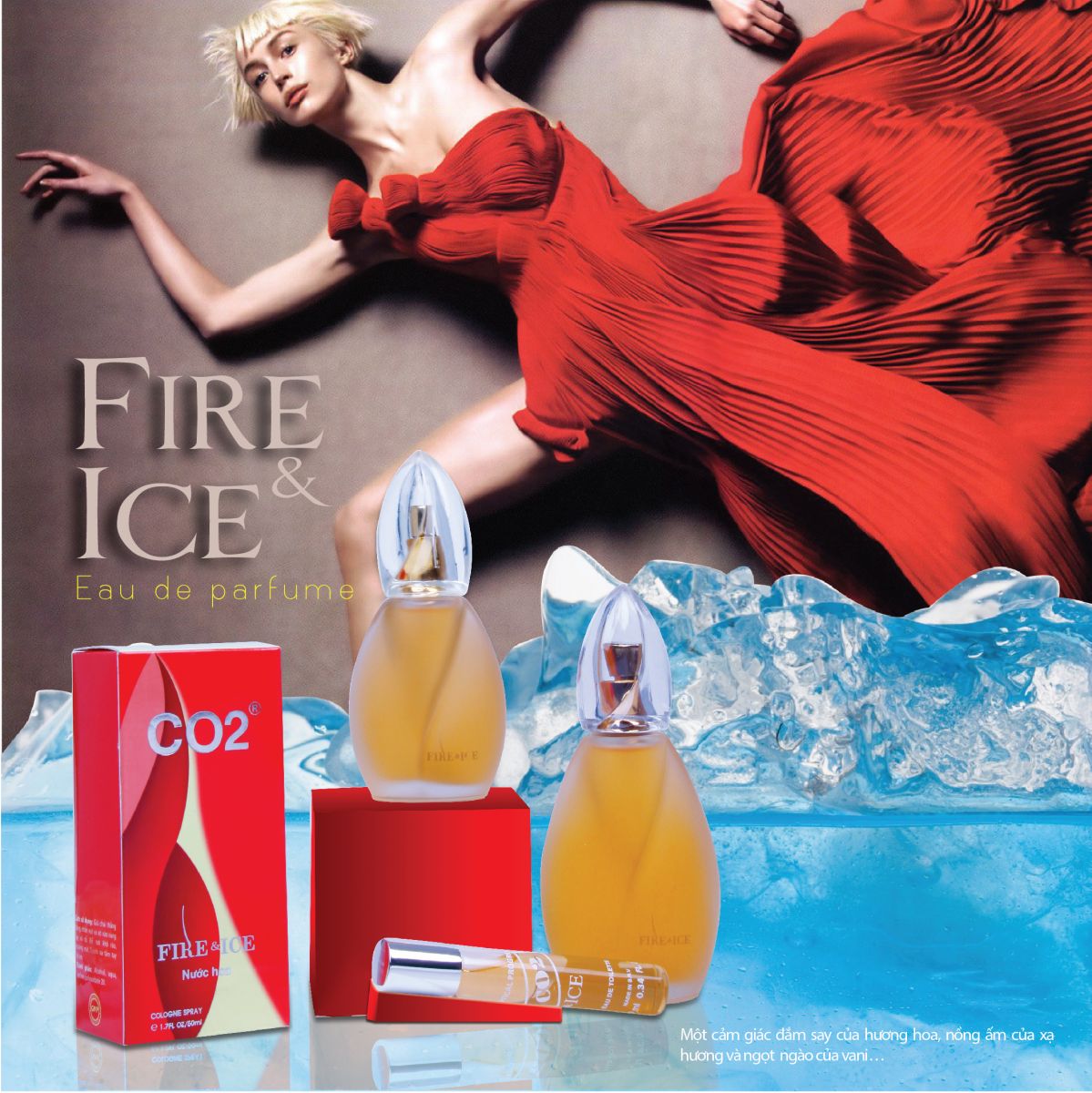 Nước hoa Nữ CO2 Fire &amp; Ice Cologne Spray (hương hoa cỏ Phương Đông, lưu hương từ 4 - 6 giờ)