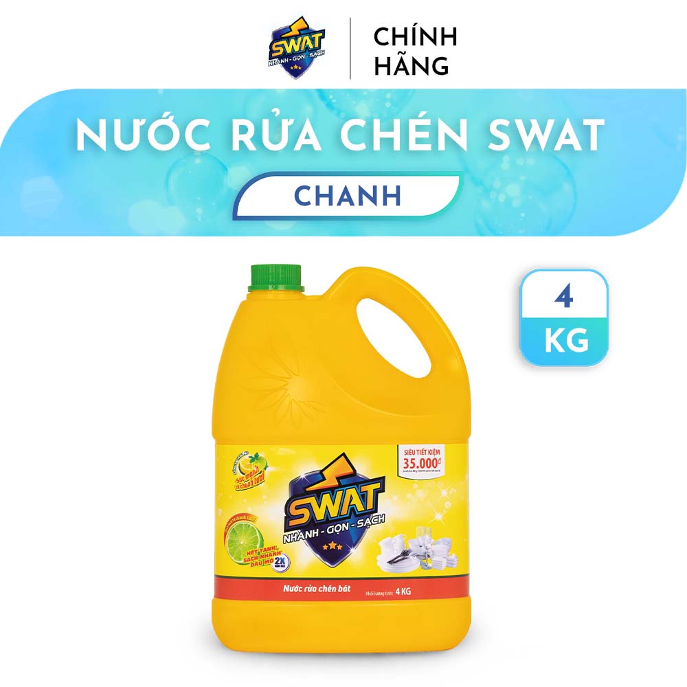 Hình ảnh Nước Rửa Chén Swat Hương Chanh 4kg Siêu tiết kiệm