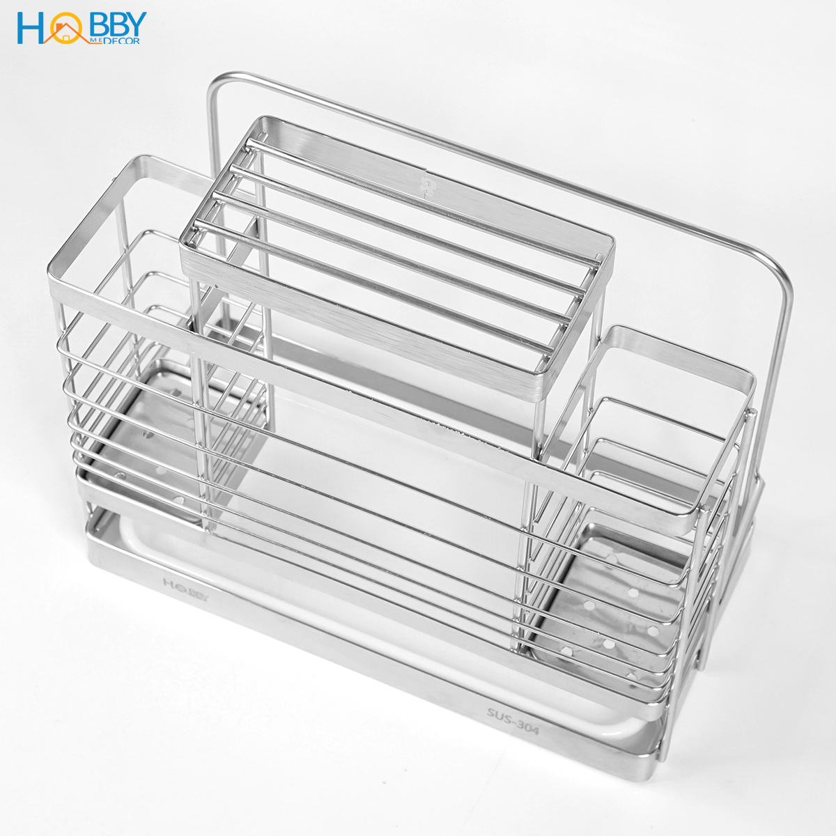 Kệ đựng đũa muỗng dao thớt đa năng Hobby Home Decor KDMT4 chất liệu Inox 304 không rỉ