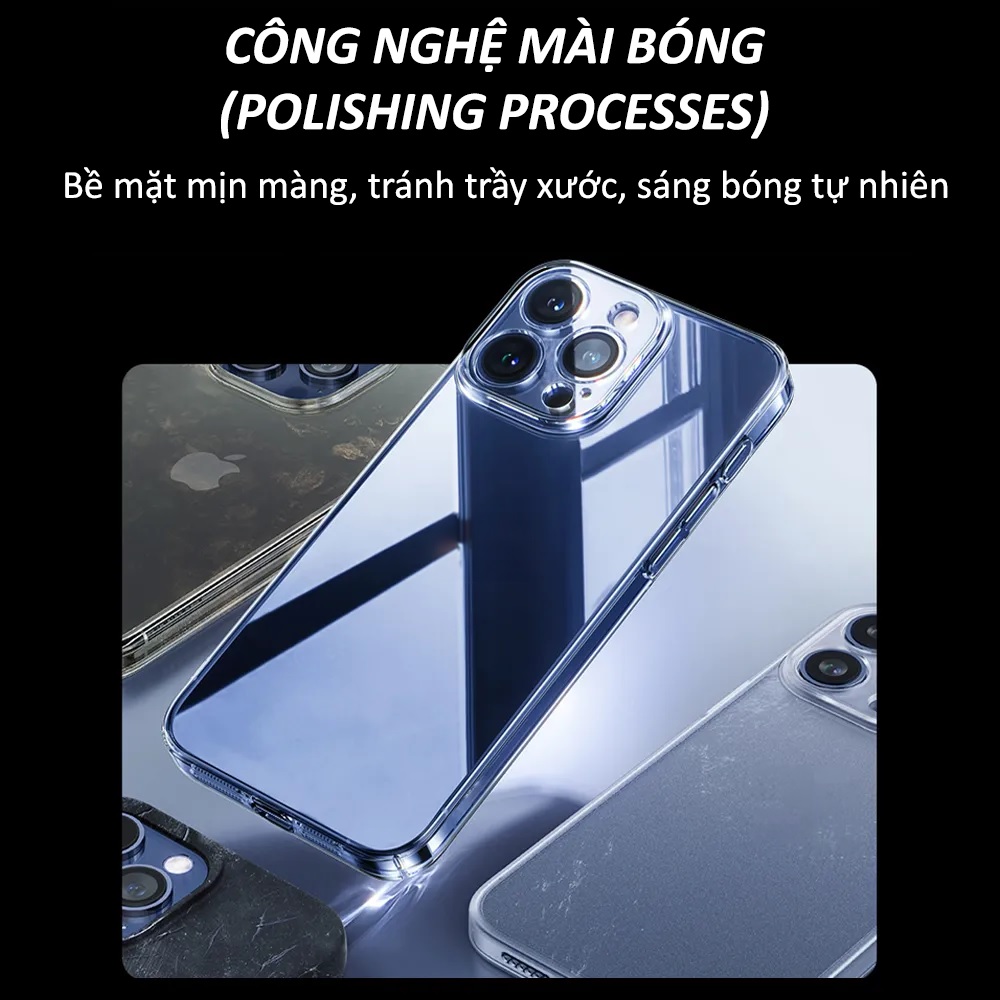 Ôp lưng trong suốt siêu mỏng 0.3mm bảo vệ camera cho iPhone 15 Pro Max 15 Pro 15 Plus iP 15 hiệu Memumi Camshield - Thiết kế mặt lưng PC chống ố vàng, trang bị màng camera - Hàng nhập khẩu