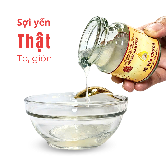 Yến Sào Chưng Sẵn Đường Ăn Kiêng NAM TRÂN 7 gram Tổ Yến Tươi. Set 3 lọ Không hộp. Lọ 70 ml