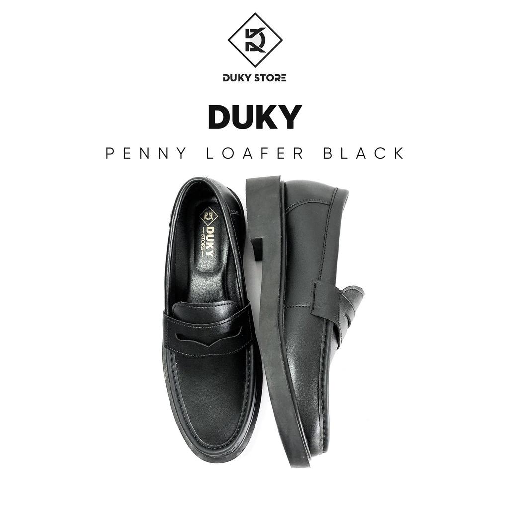 (Hàng có sẵn) Penny Loafer màu đen chất da dày dặn phong cách - Duky Store