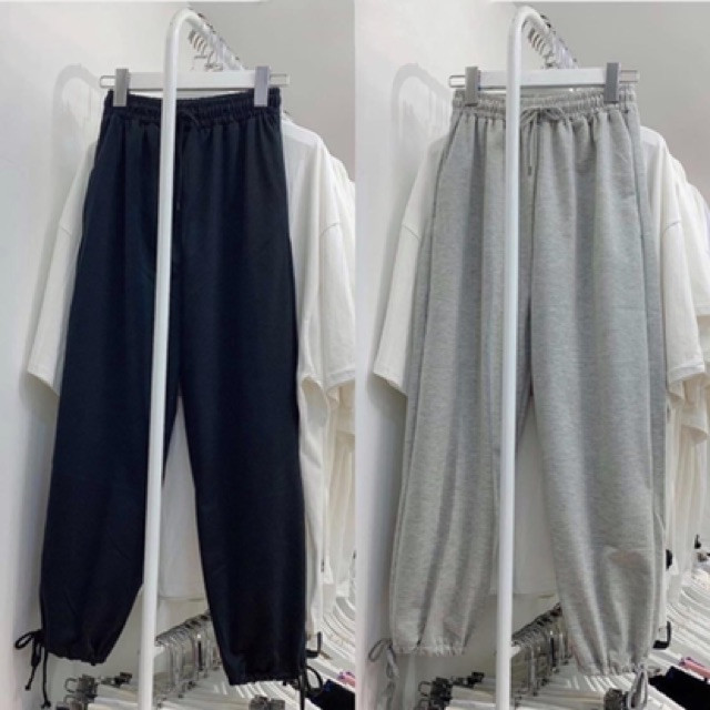 Quần Jogger Nữ Dài Ống Rộng Có Bo Simple Ulzzang