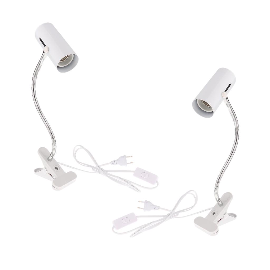 2 PCS Reptile Ceramic Clip Lamp Heating Light Bulb Lamp Holder E27 EU Plug